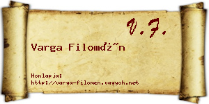 Varga Filomén névjegykártya